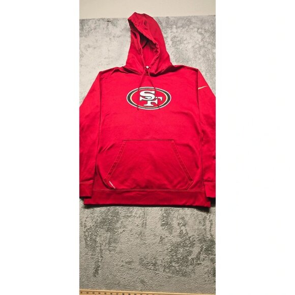 Nike San Francisco 49ers Pullover Hoodie Mens X-Large Red Therma Fit Football - Picture 1 of 16